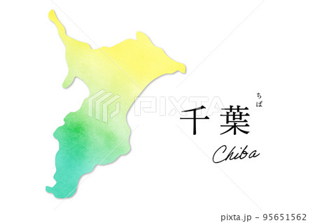 千葉の水彩イラスト地図 95651562