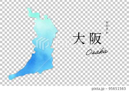 大阪の水彩イラスト地図 95651563