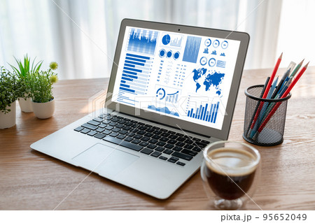 Business data dashboard provide modish business intelligence analytic 95652049