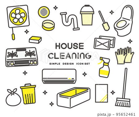 掃除や家事、大掃除に関するベクターイラスト素材／住まい／家事代行／掃除 95652461