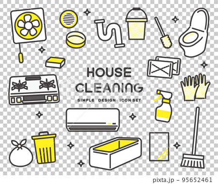 掃除や家事、大掃除に関するベクターイラスト素材／住まい／家事代行／掃除 95652461