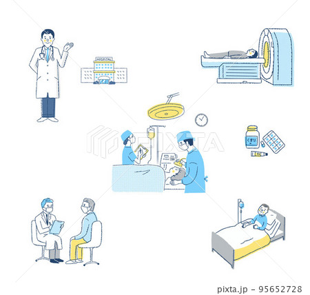 医者と患者　さまざまなシーン　セット 95652728