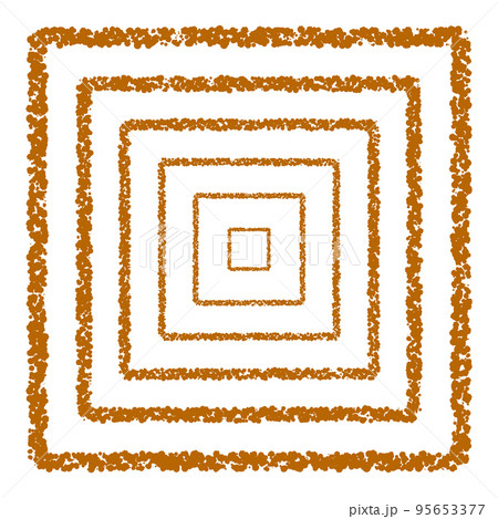 クレヨン素材 線の太さ違いの正方形セットのイラスト素材