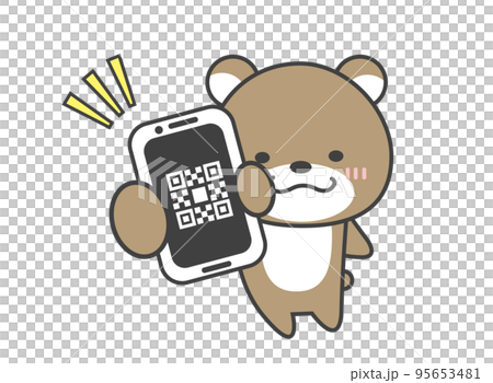 Smartphone QR code Bear - Stock Illustration [95653481] - PIXTA