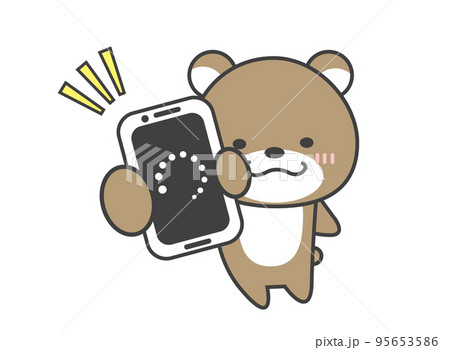 スマホ　処理中　くま 95653586