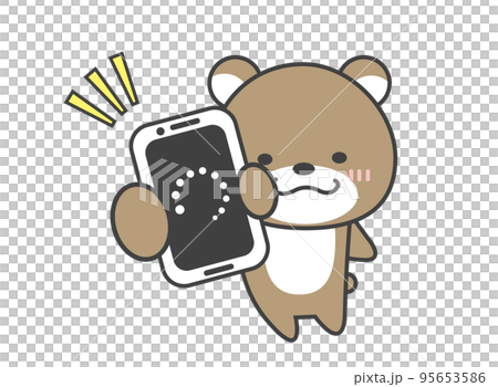スマホ　処理中　くま 95653586