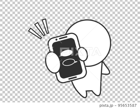 スマホ　チャット　人間 95653587
