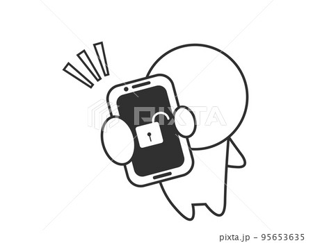 スマホ　ロック解除　人間 95653635