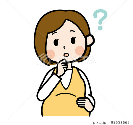 疑問に思う妊婦さん 95653665