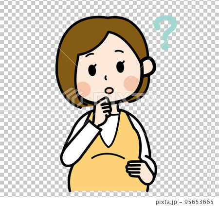 疑問に思う妊婦さん 95653665
