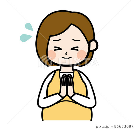 お願いをする妊婦さん 95653697