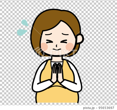 お願いをする妊婦さん 95653697