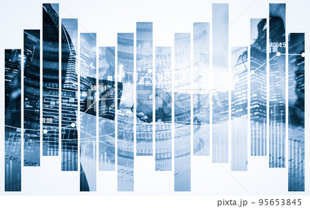 Business handshake on finance prosperity and money technology asset background Business handshake on finance prosperity and money technology asset background 95653845