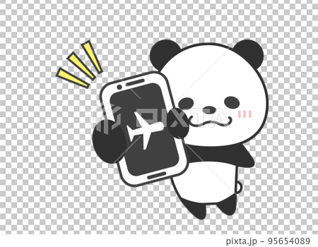 スマホ　機内モード　パンダ 95654089