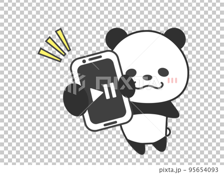 智能手機播放/停止熊貓 智能手機播放/停止熊貓 95654093