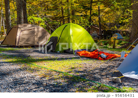 【キャンプ素材】秋のキャンプ場【長野県】 95656431