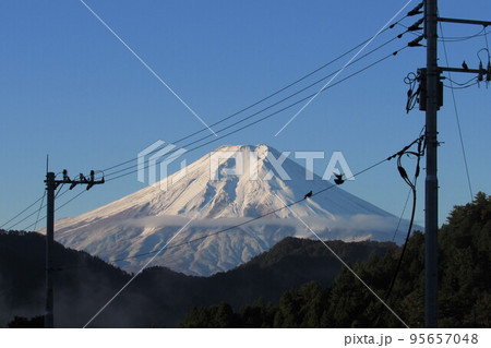 富士山と電柱 95657048