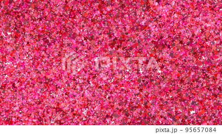 ピンクの星型ラメに埋め尽くされた背景　16：9　キラキラ 95657084