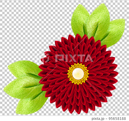 Decorative graphic of flowers made with Tsumami-zaiku Decorative graphic of flowers made with Tsumami-zaiku 95658188