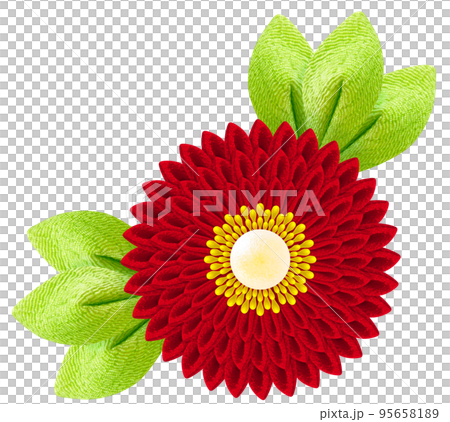 Decorative graphic of flowers made with Tsumami-zaiku Decorative graphic of flowers made with Tsumami-zaiku 95658189