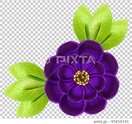 Decorative graphic of flowers made with Tsumami-zaiku Decorative graphic of flowers made with Tsumami-zaiku 95658191