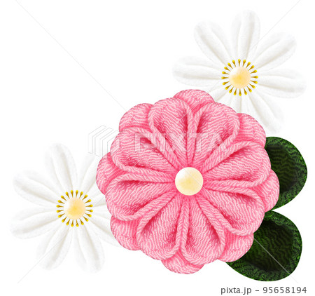 つまみ細工で作られた花の装飾グラフィック 95658194