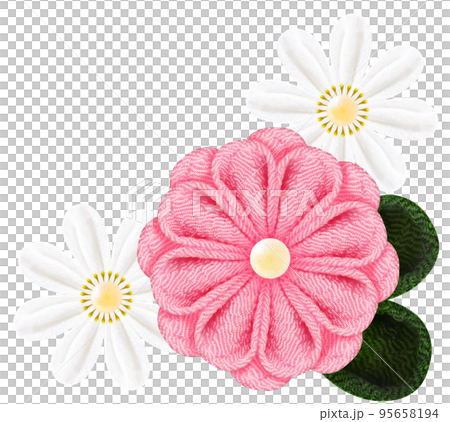 つまみ細工で作られた花の装飾グラフィック 95658194