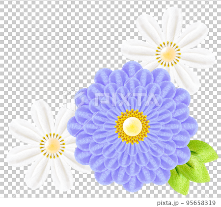 Decorative graphic of flowers made with Tsumami-zaiku 95658319
