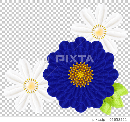 Decorative graphic of flowers made with Tsumami-zaiku 95658321