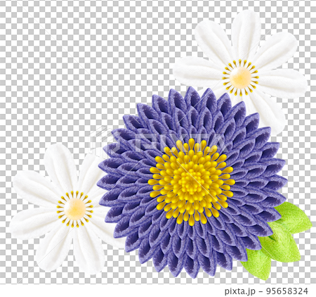 Decorative graphic of flowers made with Tsumami-zaiku Decorative graphic of flowers made with Tsumami-zaiku 95658324