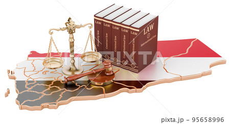 Law and justice in Yemen concept, 3D rendering 95658996