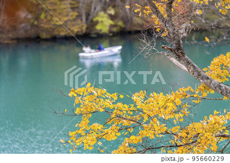 秋の五色沼自然探勝路　毘沙門沼　福島県北塩原村 95660229