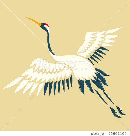 シンプルで使いやすい鶴の正月・年賀状用ベクターイラスト素材 シンプルで使いやすい鶴の正月・年賀状用ベクターイラスト素材 95661102