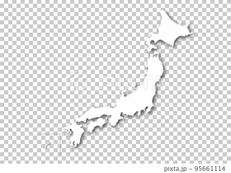 日本地圖插圖：黑色漸變陰影 95661114