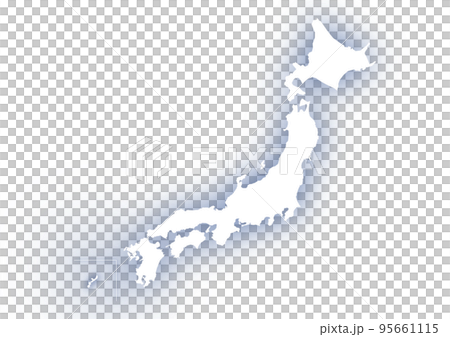 日本地圖插圖：藍色模糊 95661115