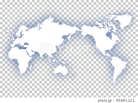 World map (centered on Japan) illustration: blue blur 95661121