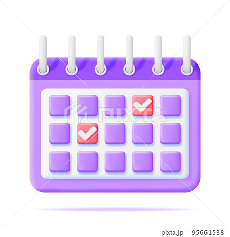 3D Paper Spiral Wall Calendar Isolated 95661538
