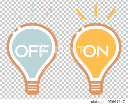 Set of 2 light bulb icons "ON" and "OFF" 95661647