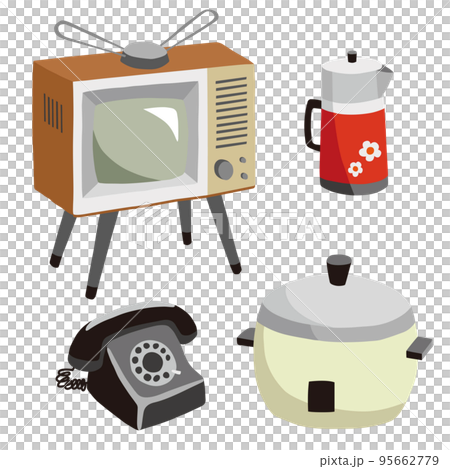 昭和レトロ家電セットのイラスト素材 [95662779] - PIXTA 