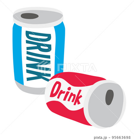 ドリンクの空き缶のイラスト素材