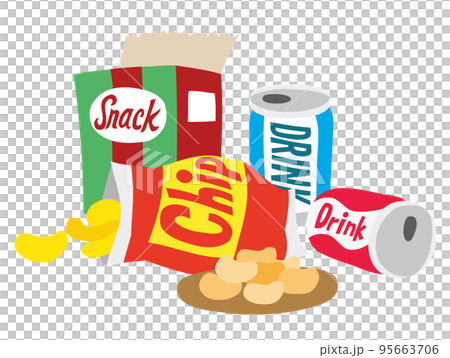 吃了一半的零食和飲料 95663706