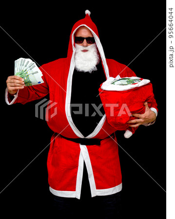 Santa Claus with bag full of money Santa Claus with bag full of money 95664044