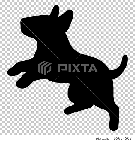 簡單可愛的跳躍鬥牛梗剪影 95664508