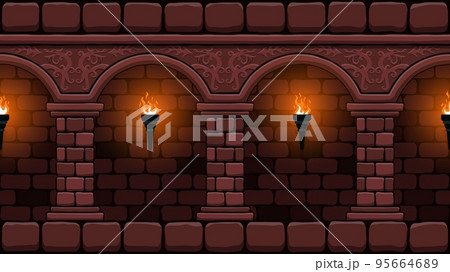 Medieval castle corridor 95664689