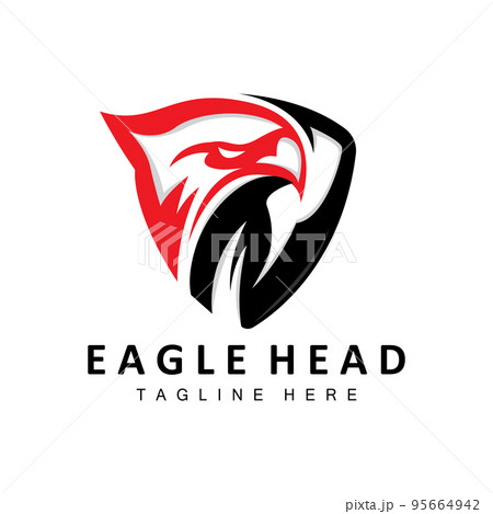 Eagle Head Logo Design, Flying Feather Animal Wings Vector, Product Brand Icon Illustration 95664942