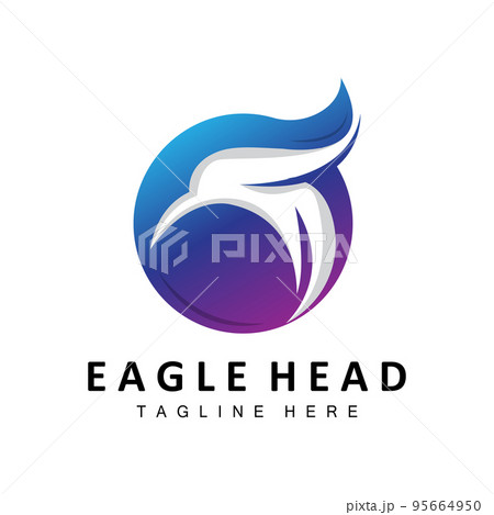 Eagle Head Logo Design, Flying Feather Animal Wings Vector, Product Brand Icon Illustration 95664950