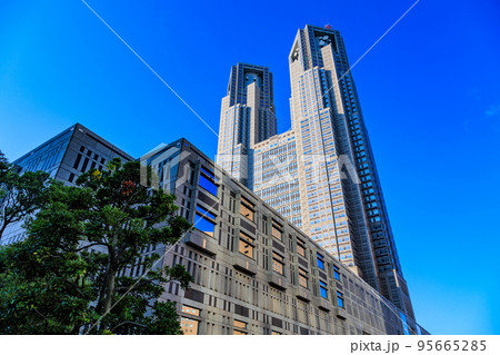 東京　西新宿の都市風景　東京都庁第一本庁舎 95665285