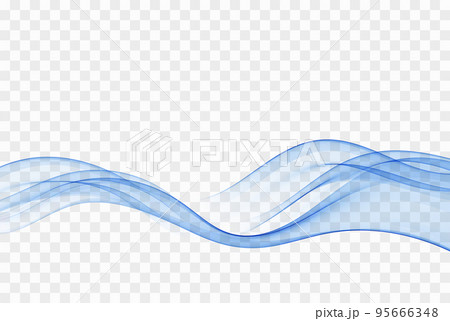 Abstract blue wave background, transparent wavy lines.Wave of blue smoke. Abstract blue wave background, transparent wavy lines.Wave of blue smoke. 95666348