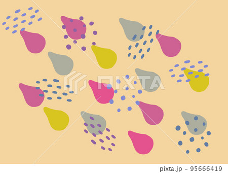 手描きの北欧風イラスト　ベージュ 95666419