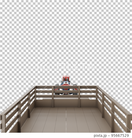 3D render thailand tractor hand control and trailer rear view. png illustration. 3D render thailand tractor hand control and trailer rear view. png illustration. 95667529